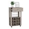Tuhome Memphis Bar Cart, Twelve Built-in Wine Rack, Four Legs, One Open Shelf, Light Gray BLZ6720 - alternate 3